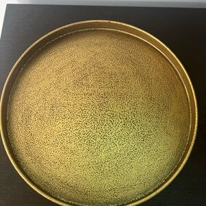 Antique Gold Round Metal Tray